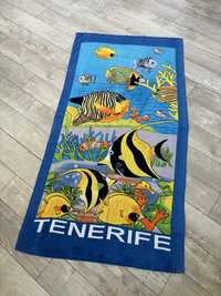 Ręcznik plażowy w rybki bawełniany 145x77 cm z Teneryfy, nowy