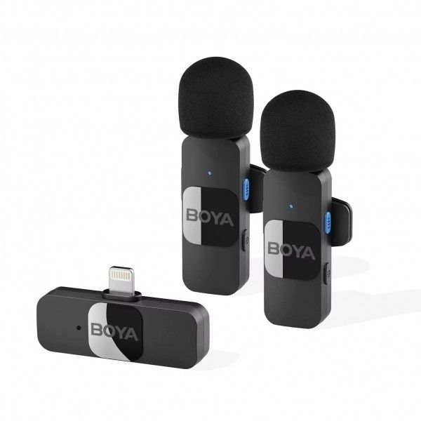 Професійний мікрофон петличний бездротовий подвійний iPhone BOYA BY-V2