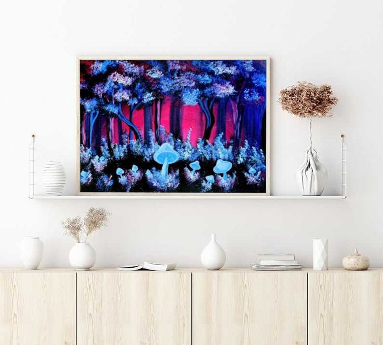 Sonhos de Floresta Néon 60x80 cm