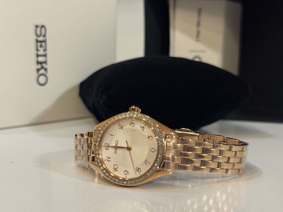 Seiko SUR396 -золото, сапфір, елегантність,30 мм. Оригінал! Розпродаж!