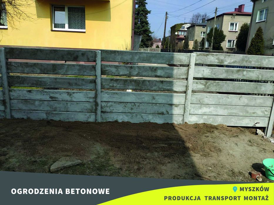 Ogrodzenia betonowe, nowoczesne - palisadowe