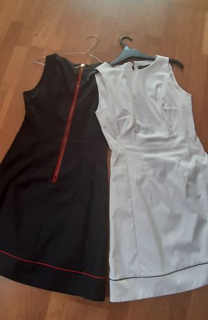 Zestaw dwóch sukienek do pracy eleganckie biała i czarna jak nowe