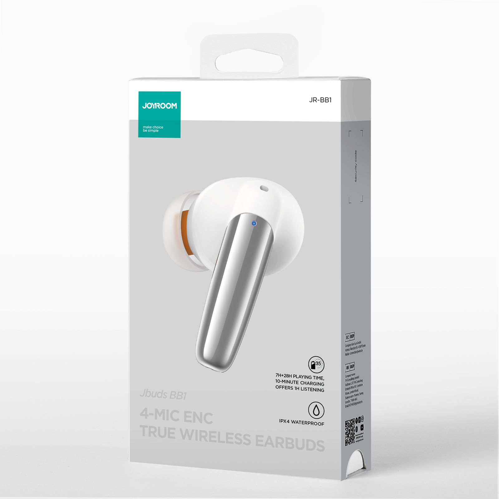 douszne słuchawki bezprzewodowe enc jbuds series usb-c białe