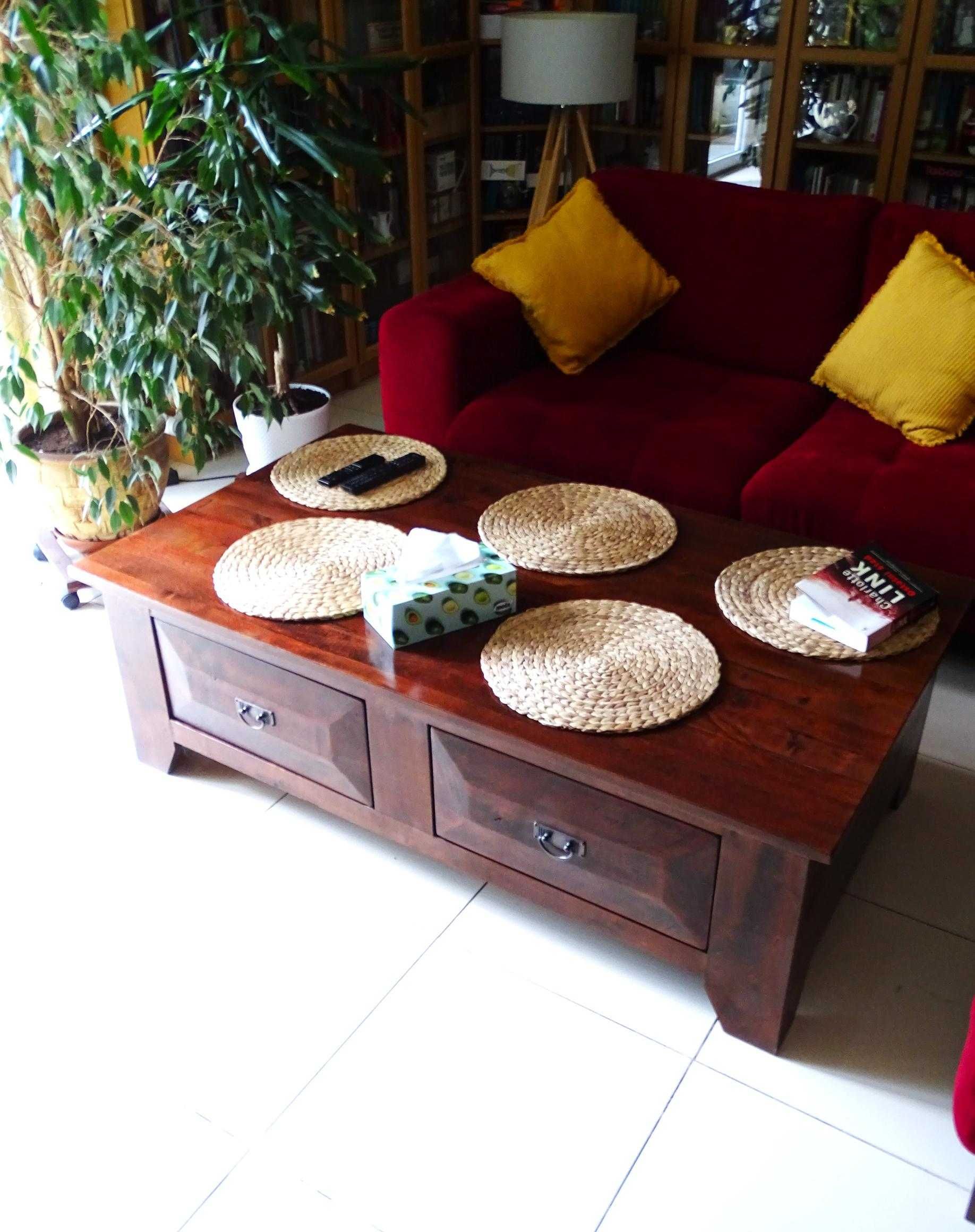 Indyjska WIELKA ława z litego drewna egzotycznego (Almi Decor)