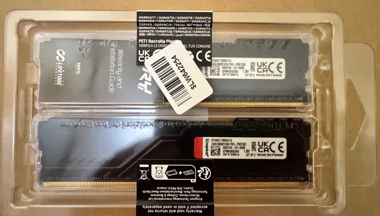 Оперативна пам'ять Kingston Fury DDR4-3600 16384 MB PC4-28800 (2x8192)