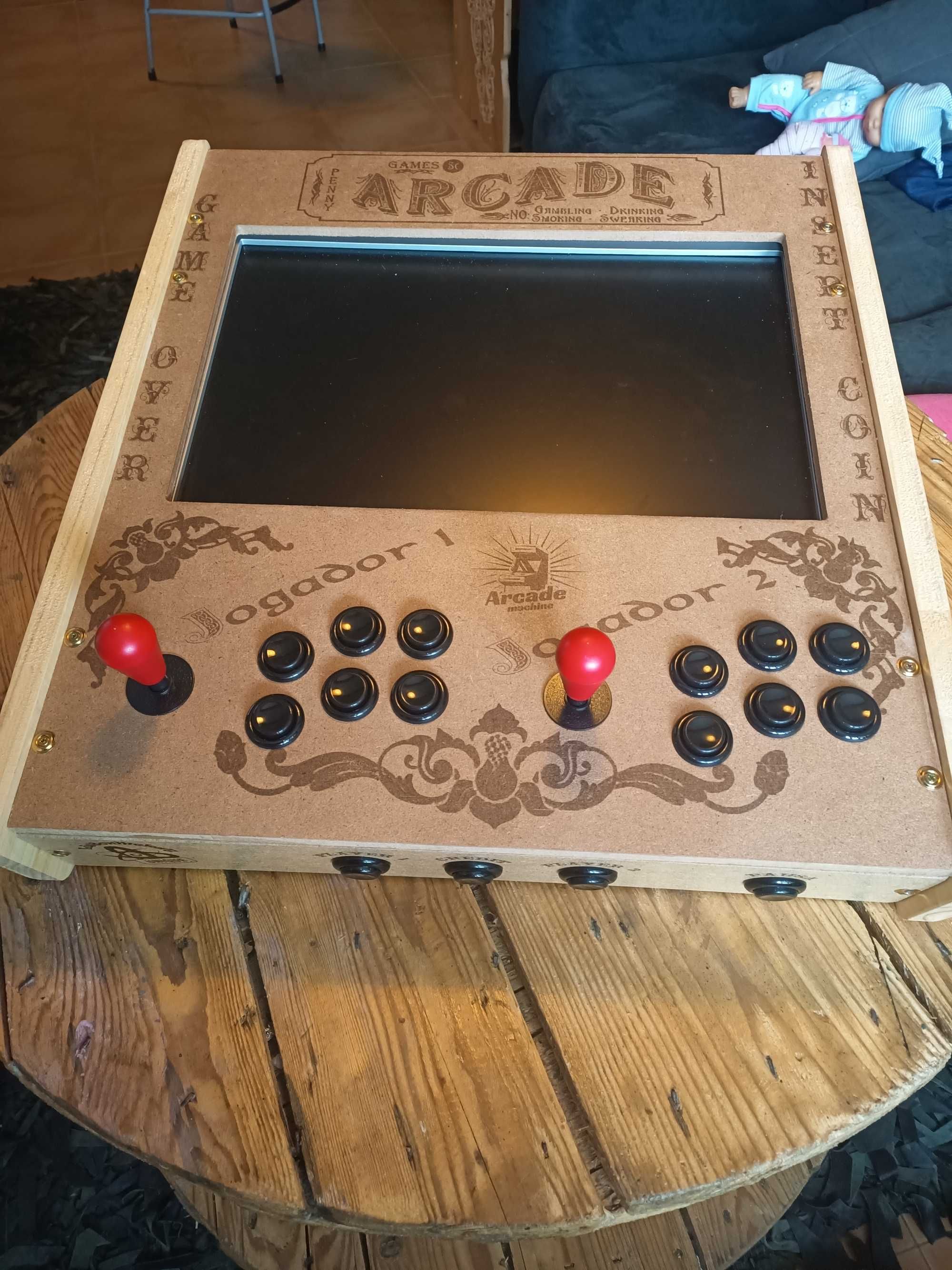 Arcade Bartop de design único com pedestal