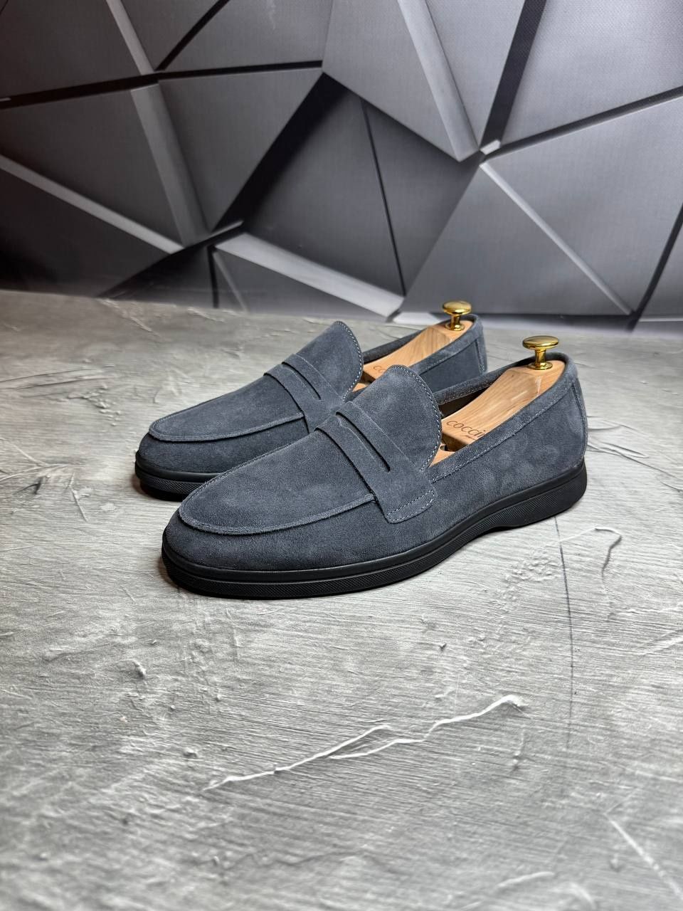 Лоферы Замшевые мужские серые LORO PIANA Grey! Натуральная Замша! ХИТ!