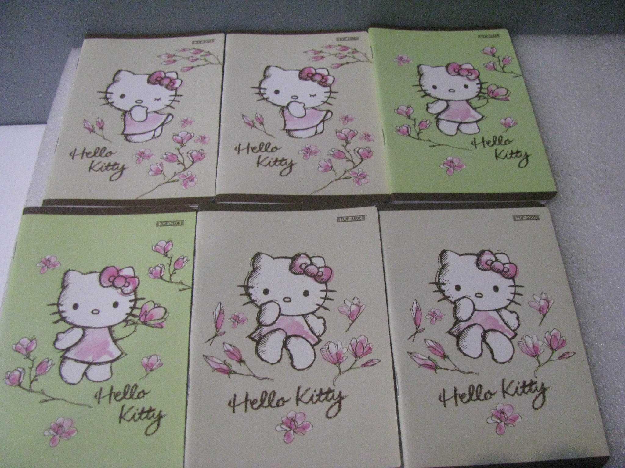 zestaw notesów 6szt mix A6 w kratkę 32 kartkowe Hello kitty