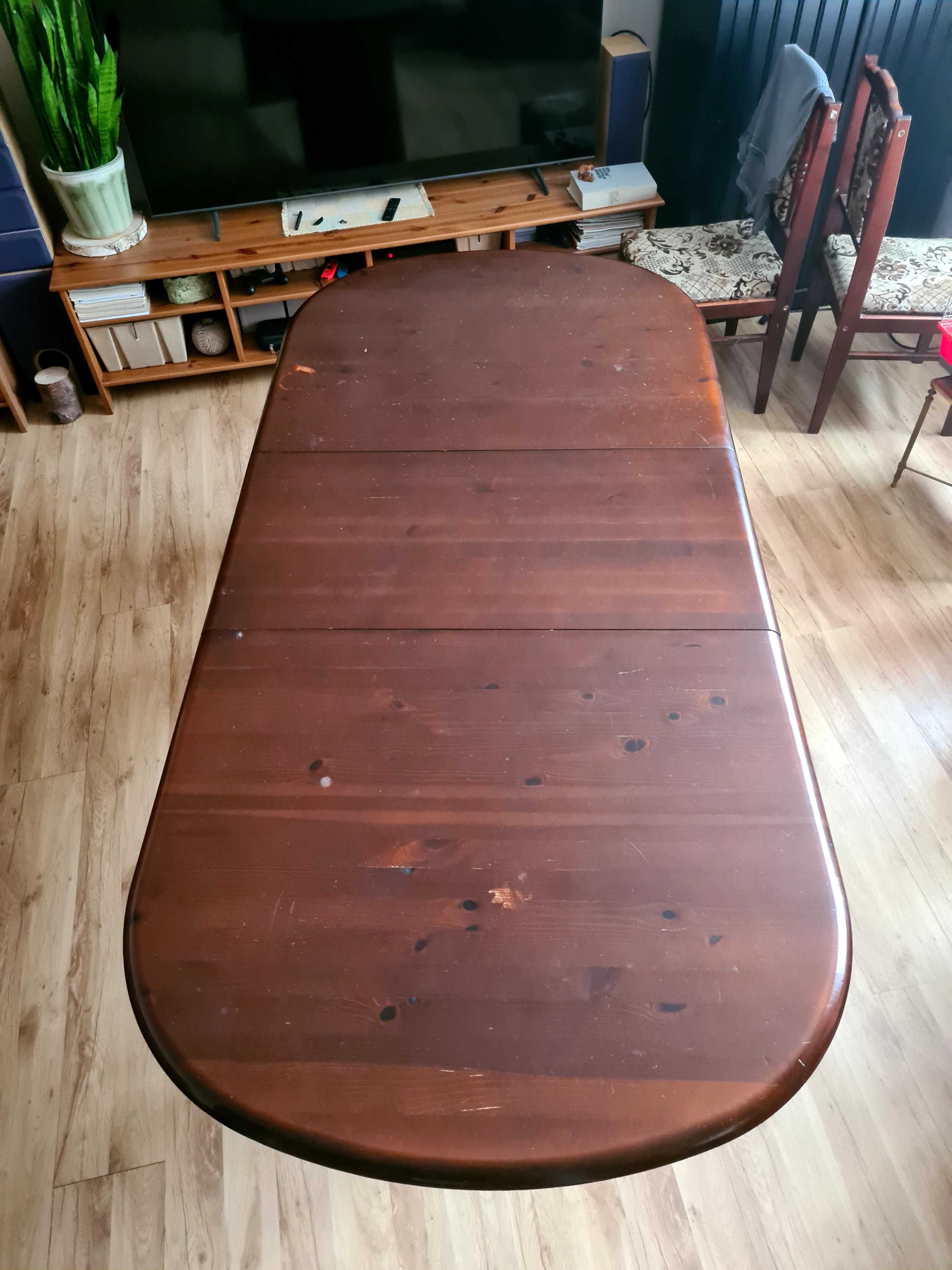 Stół drewniany Swarzędzkie Meble regulowany w zakresie 156/336cm 95cm