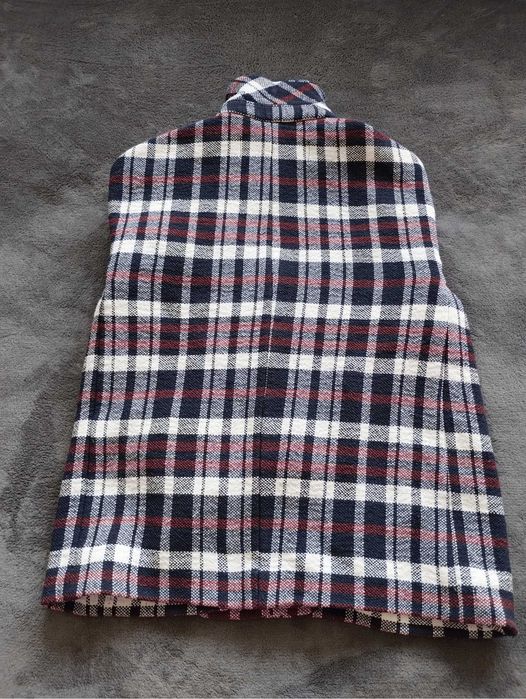 Płaszcz dziewczęcy, bosmanka, w kratkę, ZARA Basic, roz. L