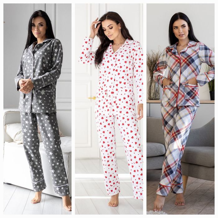 Теплі фланелеві піжами розміри від 42 до 62