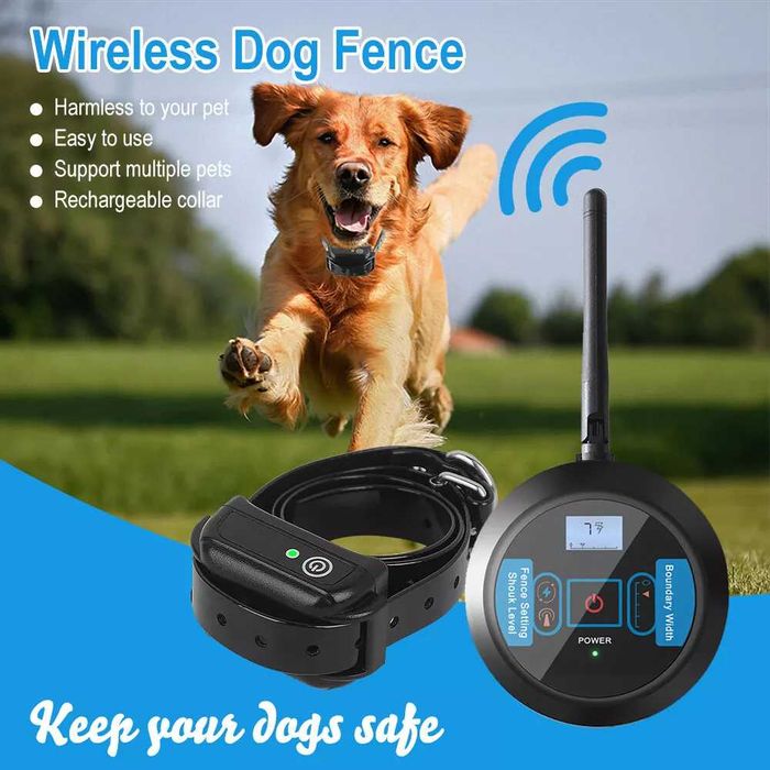 (Artigo Novo) Cerca Wireless à Prova de Água e recarregável para Cães