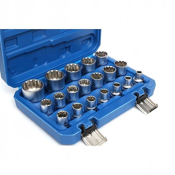 Zestaw Kluczy, Nasadek 12-Kątnych Spline 1/2" 8-32/19El. Kd10347 Kraft