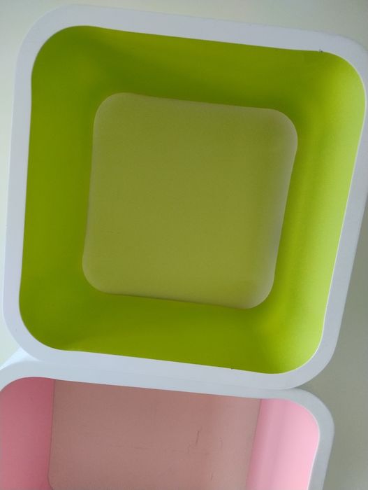 Szafki wiszące białe połysk kolorowe otwarte cube 4szt komplet