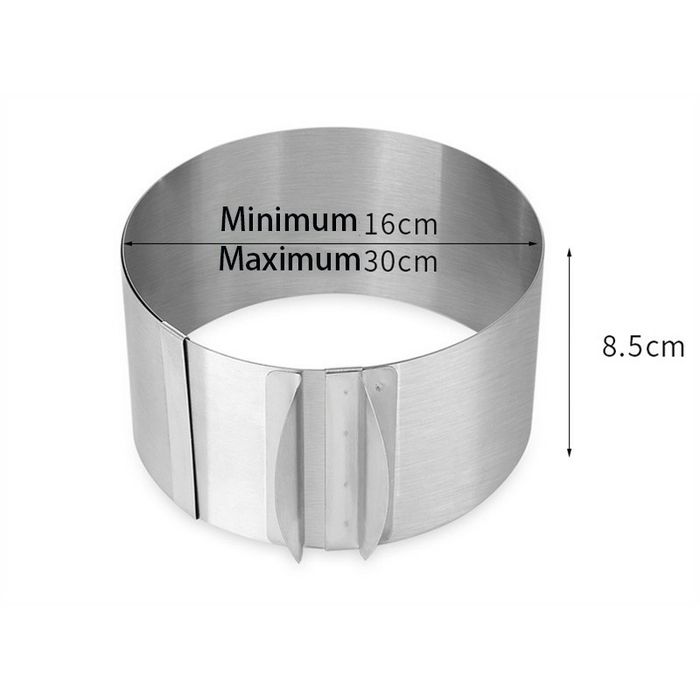 Кільце кондитерське 8 см висота(розсувне від 16 до 32) ГУРТ роздріб.