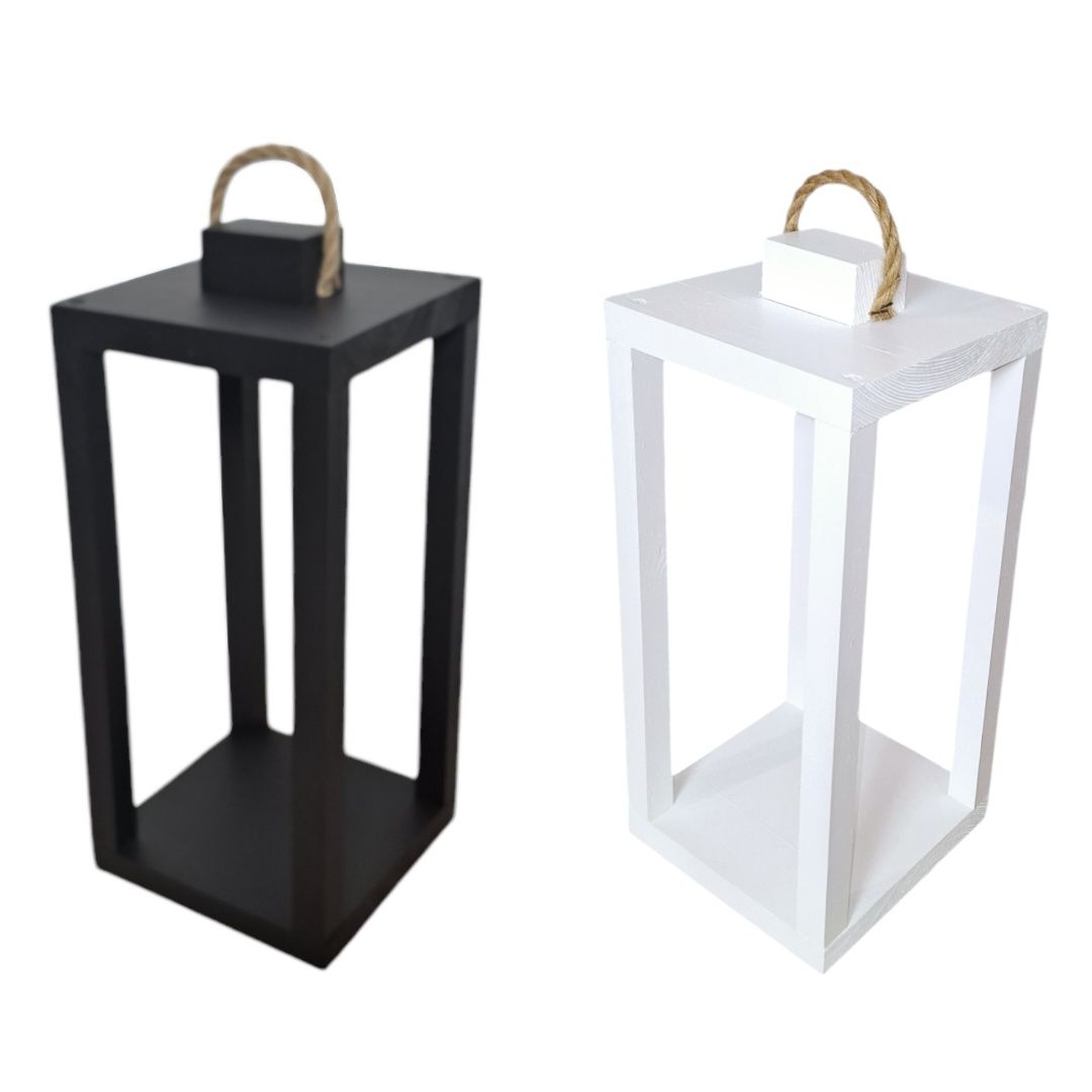 Lampion drewniany malowany