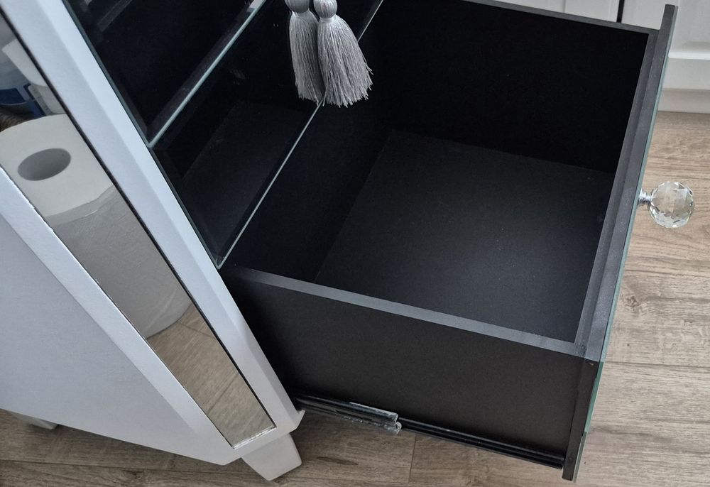 Szafka nocna glamour lustrzana home dwie szuflady głębokie