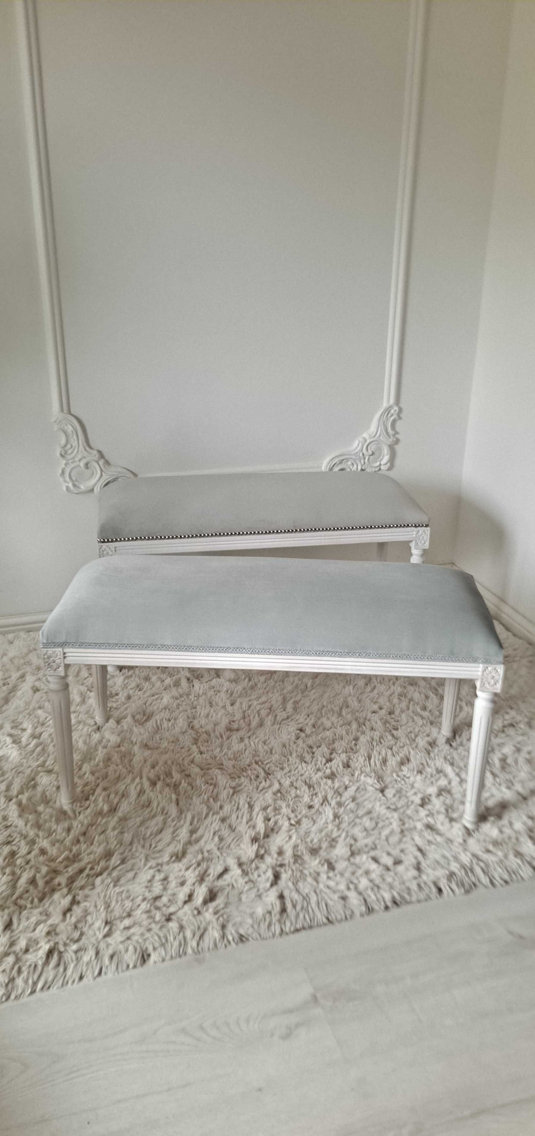 Stylowa pufa, ławeczka, siedzisko Ludwik, Shabby Chic, Medalion, Prowa