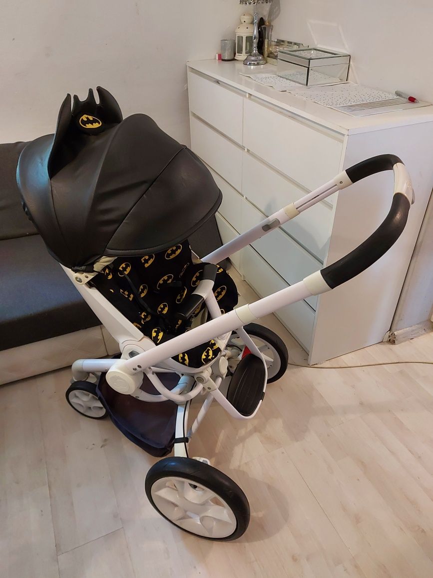 Wozek 3w1 Quinny moodd beżowy wysyłka + ubranko BATMAN NOWE + cybex