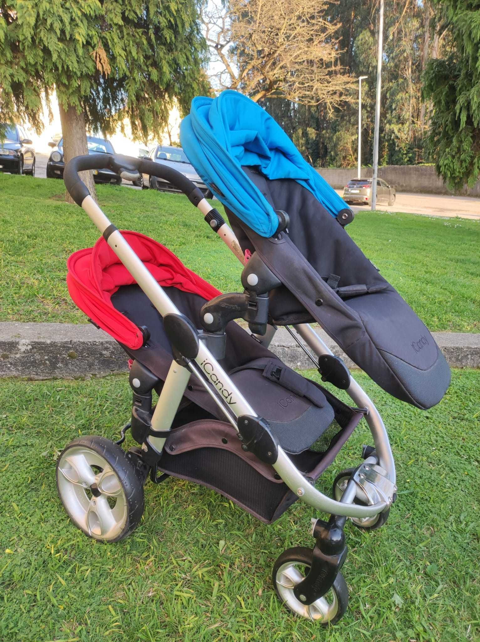 Carrinho gemeos iCandy + ovos Besafe isofix