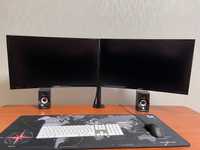 2 Монітори Samsung Curved LC27F390F + кріплення ITech Black (MBS-12F)