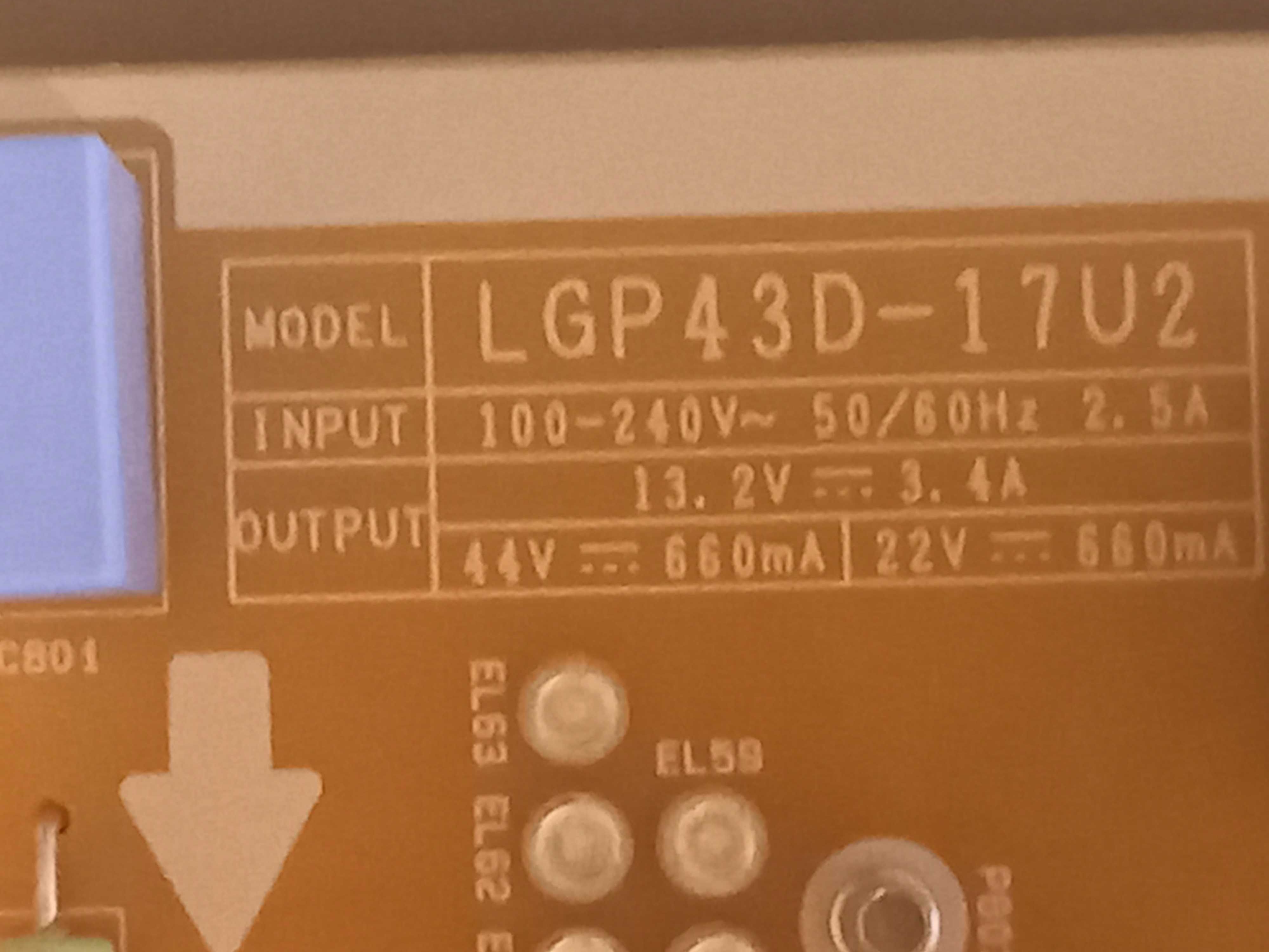 LG 43UJ6517 - plyta sygnalowa - EBR835_98701, jest tez  zasilacz