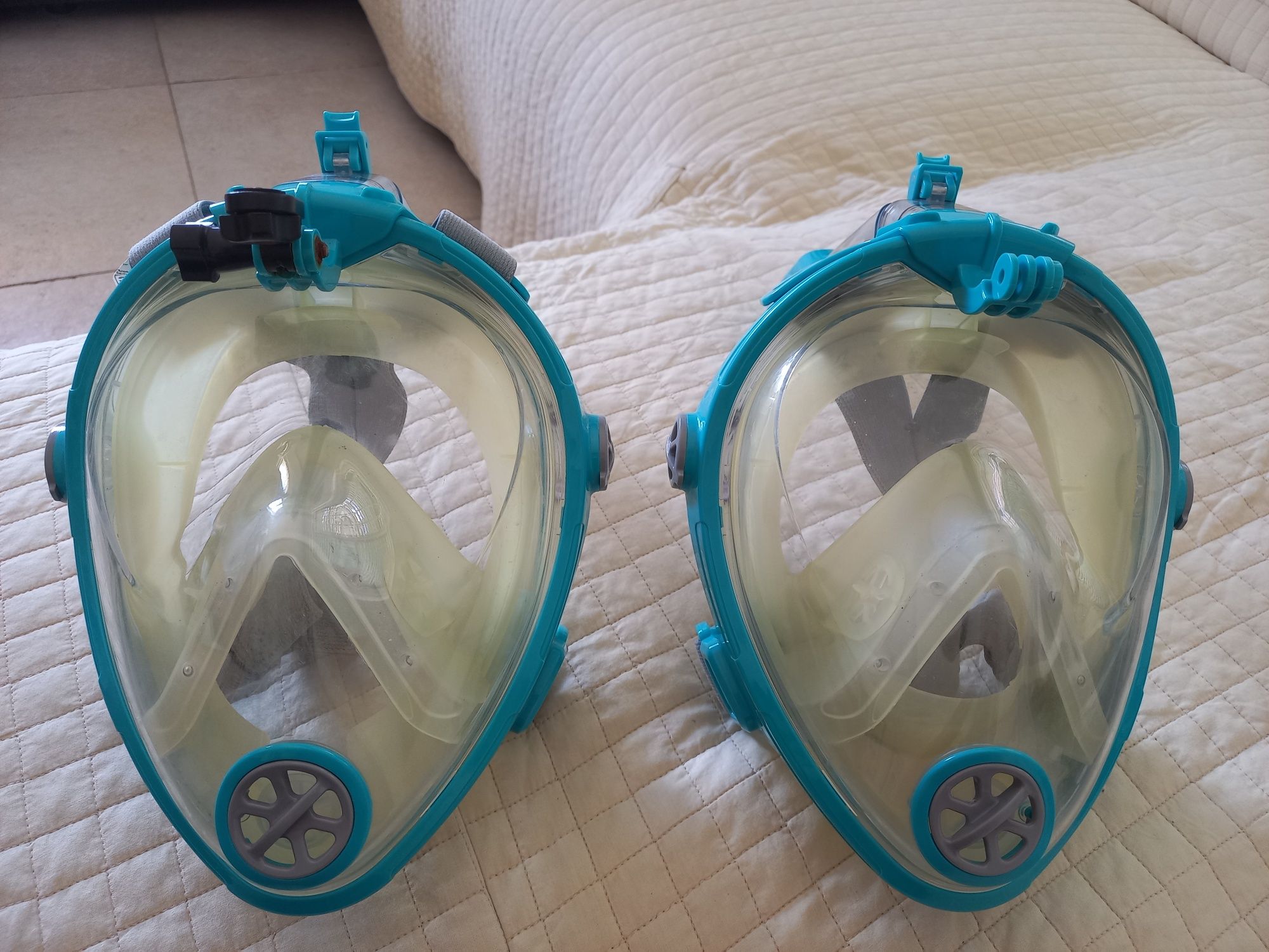 Duas mascaras de Snorkeling de superfície Easybreath