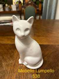 Kot porcelanowy figurka biały dekoracja 538