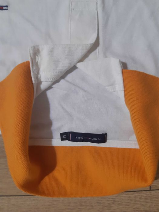 Polo Hilfiger Branco/Laranja tam. M