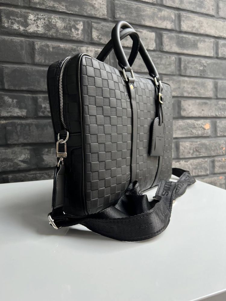 Чоловіча сумка- Louis Vuitton, для ноутбука, документів, шкіряна