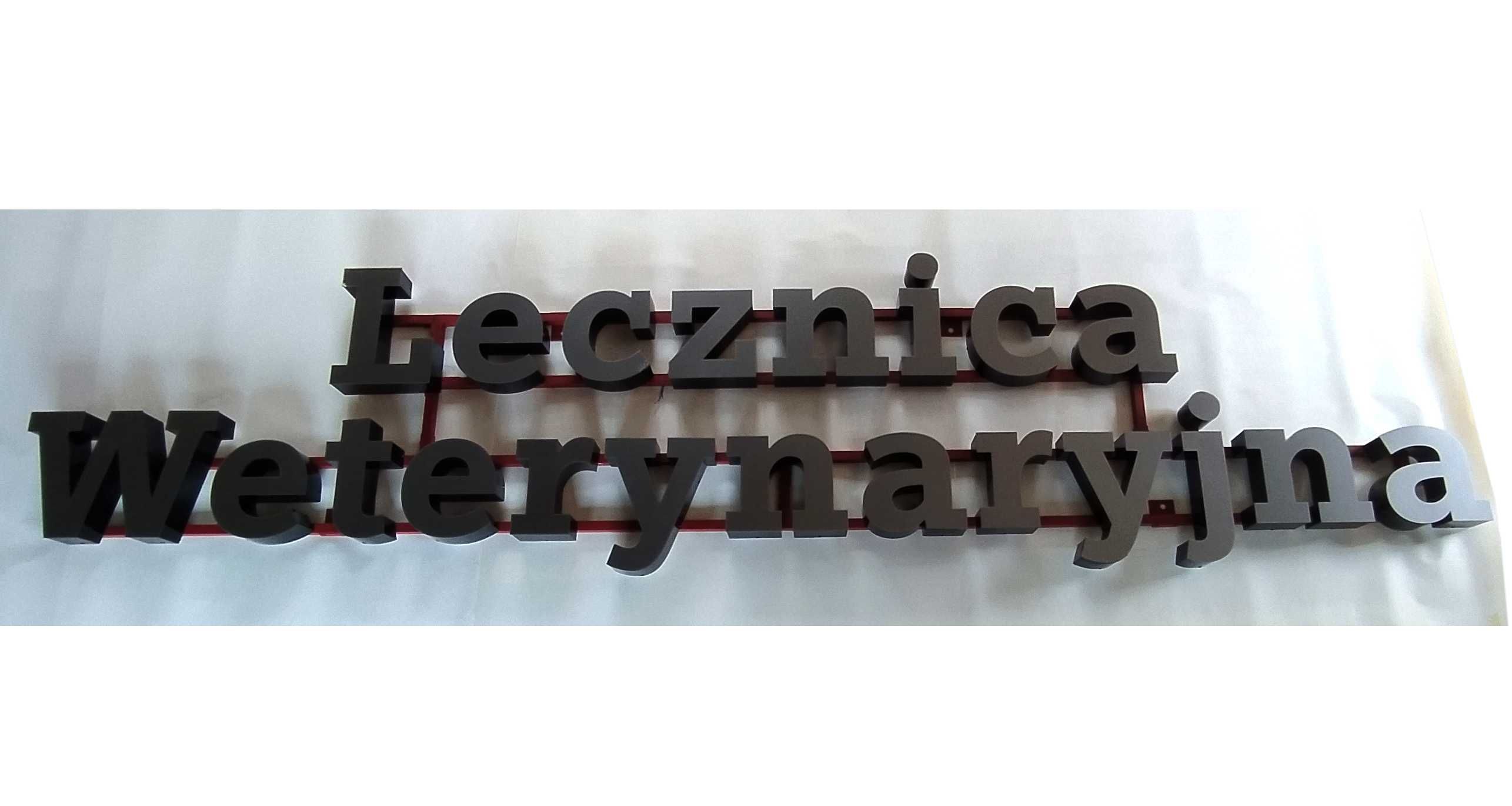 Litery 3D pooświetlane