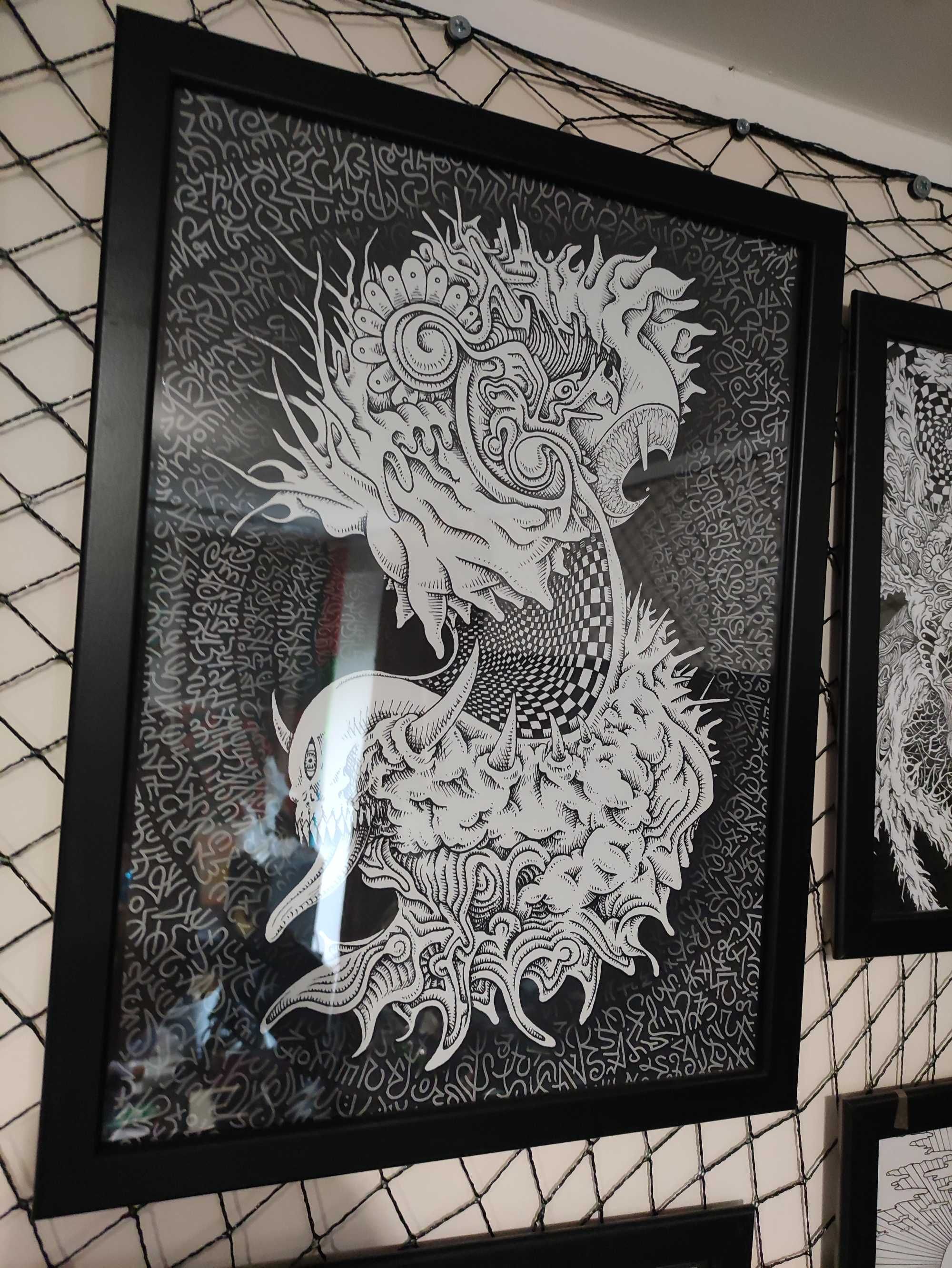 Obraz "WZROK" 40x30 Abstrakcja Surrealizm  polska grafika w ramię