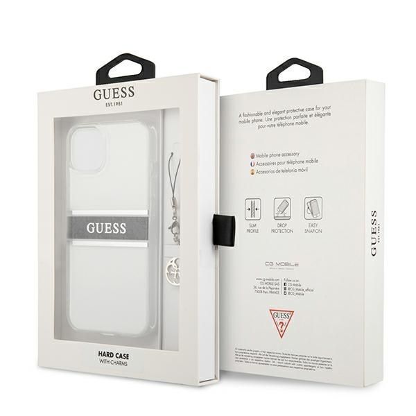 Etui Guess iPhone 13 Mini 5,4" Transparent Grey Strap Charm