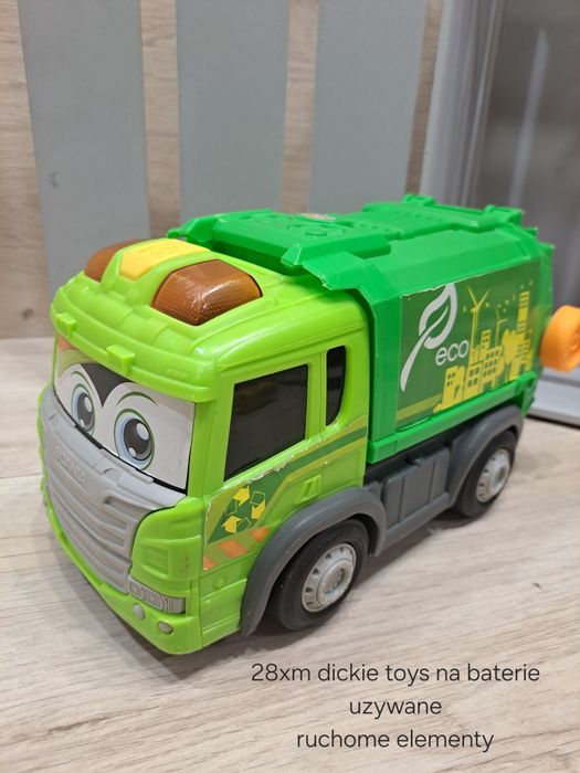 Zabawka zielona śmieciarka na baterie dickie toys