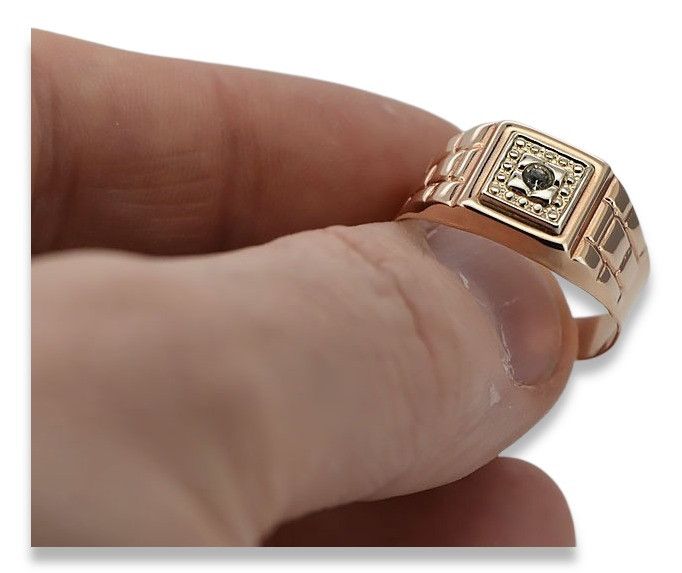 Złoty sygnet męski 14k 585 z czerwonego różowego złota csc018r 22,5/