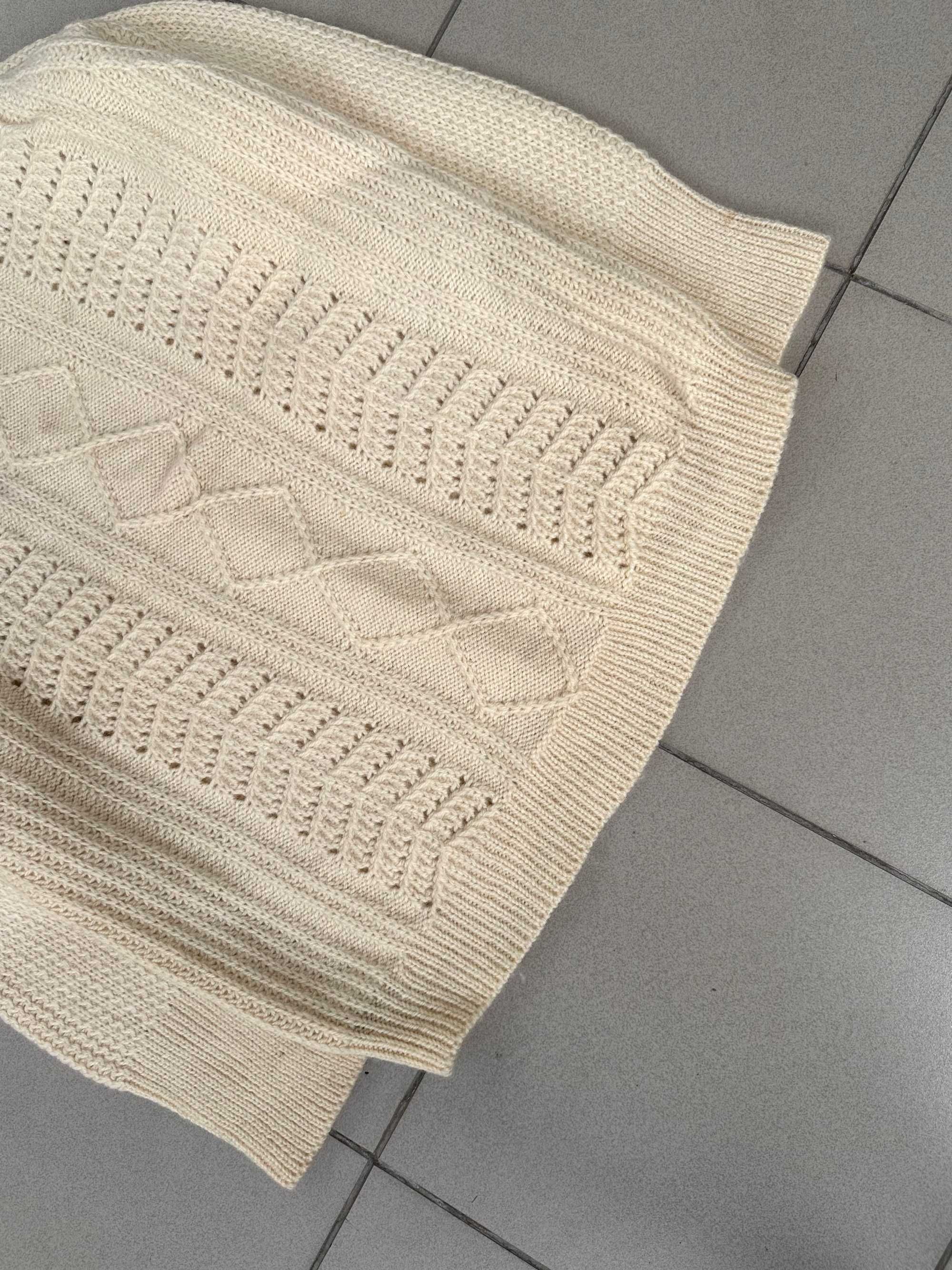 Sweter wełniany damski kremowy oversize old money r. L