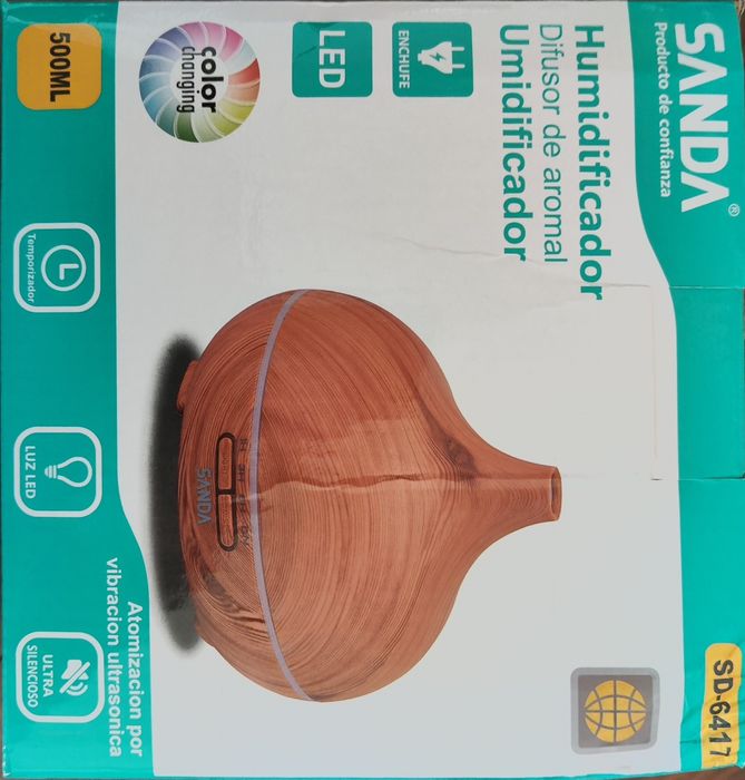 Humidificador com Difusor de Aroma SANDA SD-2321 | Castanho