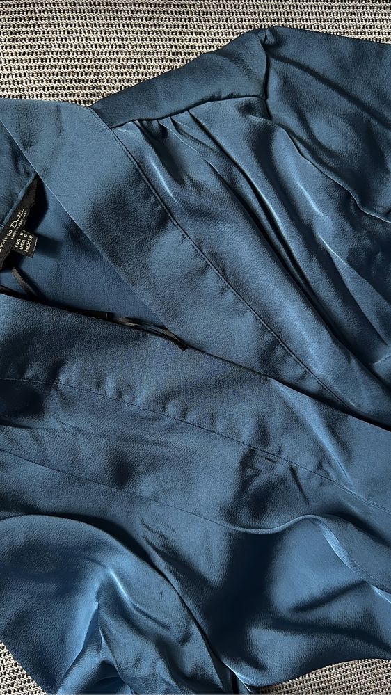 długa niebieska sukienka Massimo Dutti