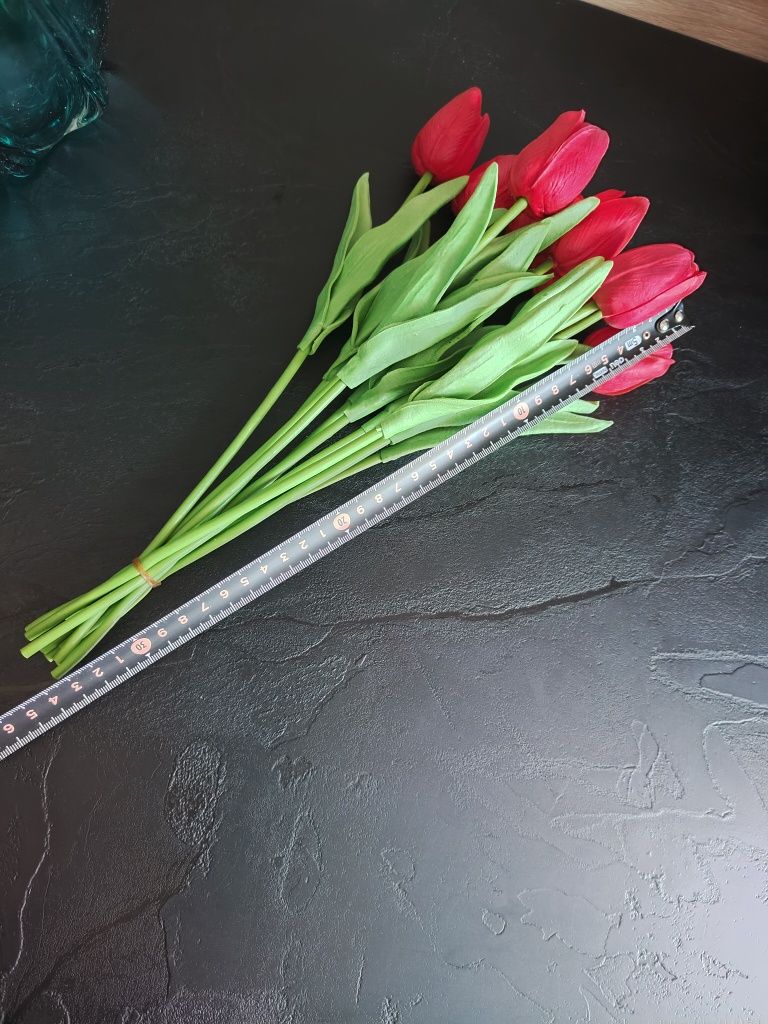 Czerwone tulipany silikonowe 10 szt