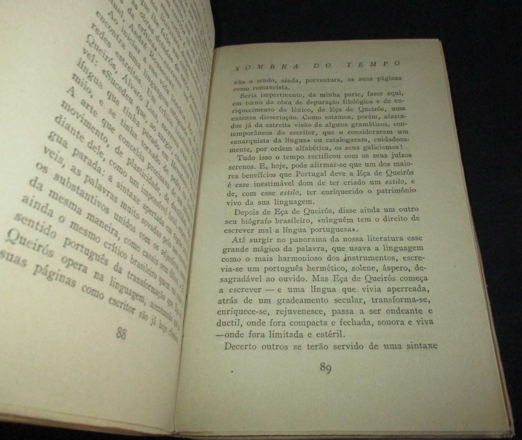 Livro Sombra do Tempo Conferências temas literários Luís Trigueiros