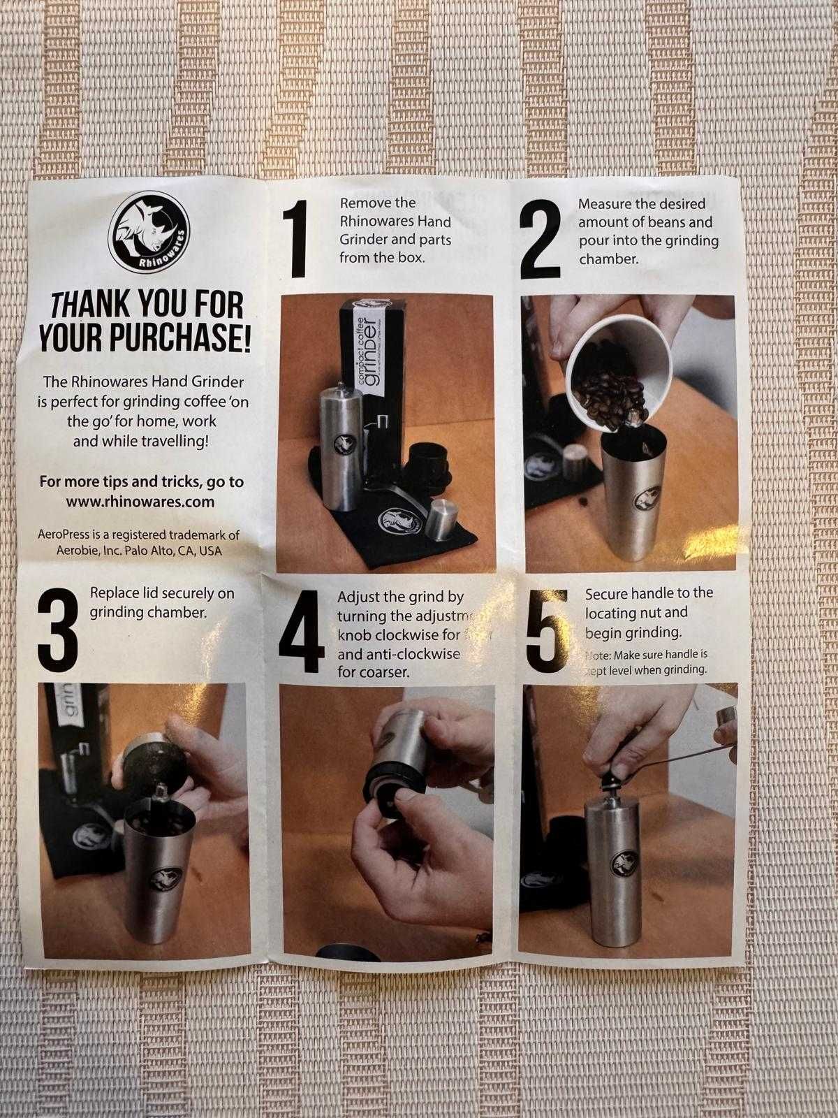 Młynek do kawy ręczny Rhinowares