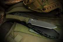 Nóż Spartan Blades Damysus Green Canvas Micarta, Black Powder