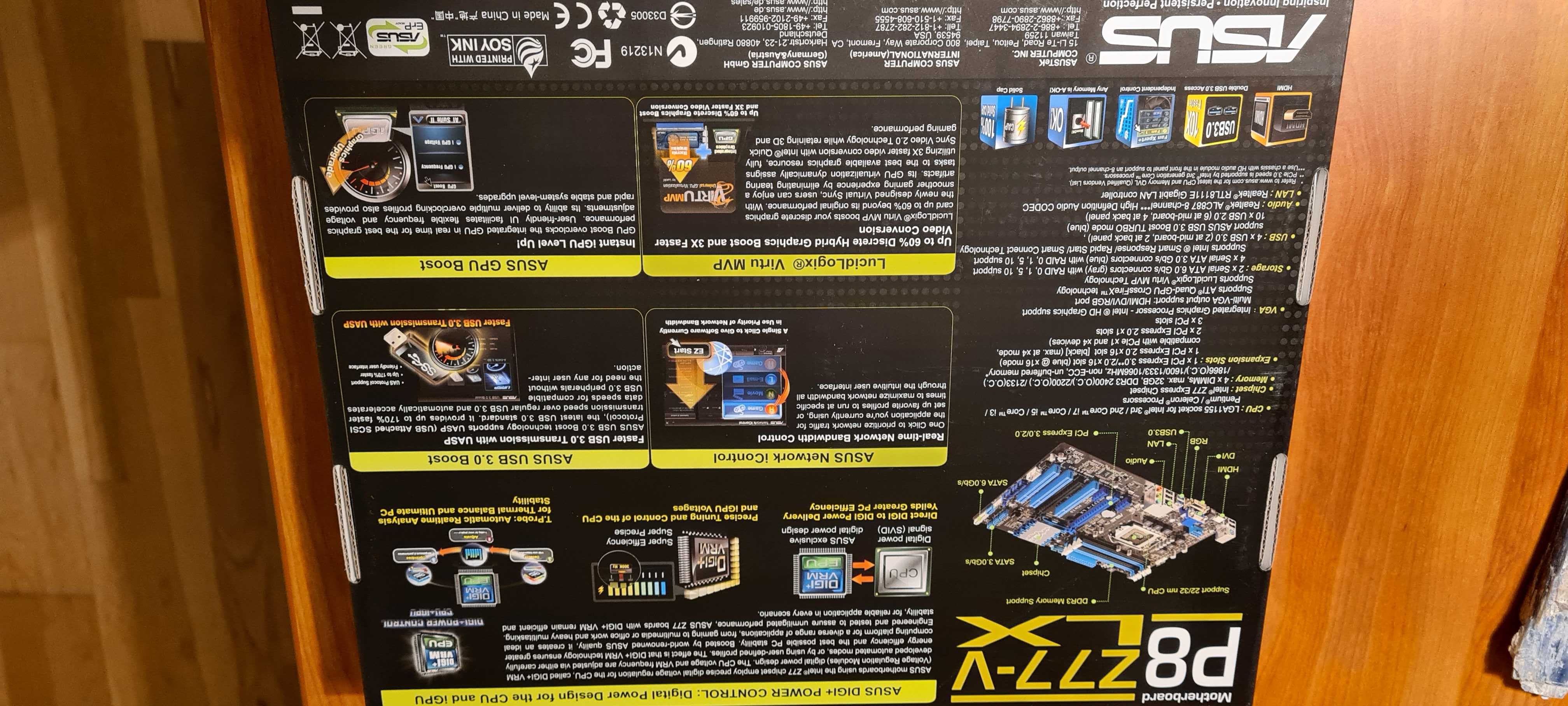 Motherboard Asus P8Z77-LX, socket 1155