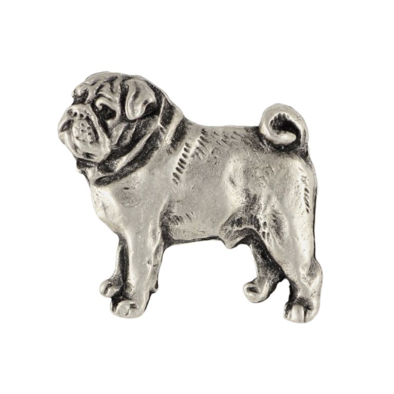 Mops pin posrebrzony Art-Dog