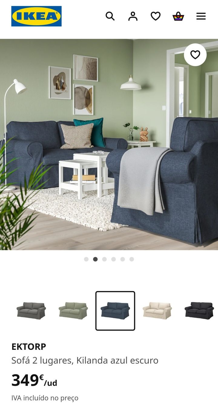 Sofa Ektorp 2 lugares azul