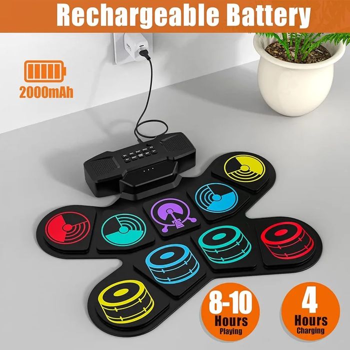 Электронная ударная установка для детей, комплект Uverbon Roll-Up