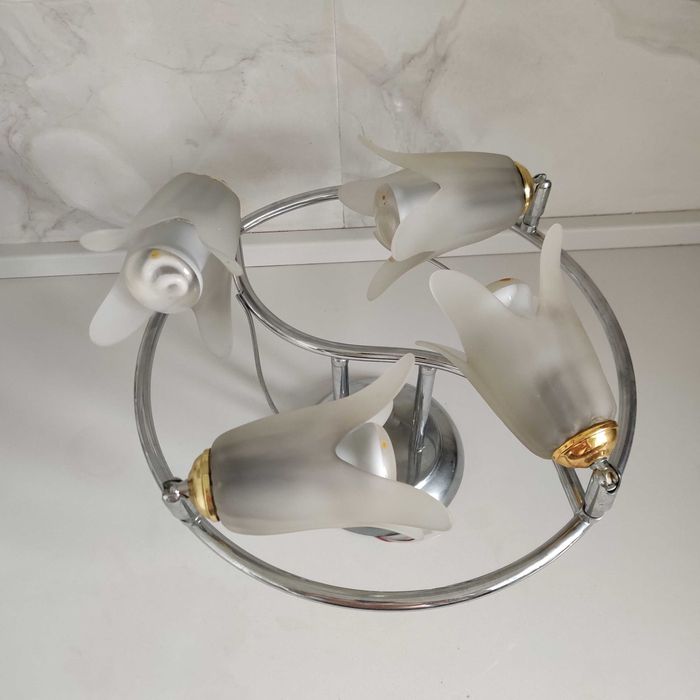 Люстра 36см светильник потолочный 4 лампочки e14 флористический дизайн