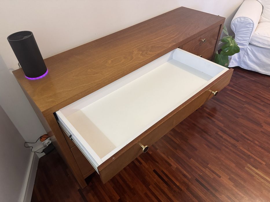 Duża Komoda merbau naturalne drewno brązowa