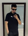 (L) Черная футболка поло NIKE polo хлопковая бавовняна