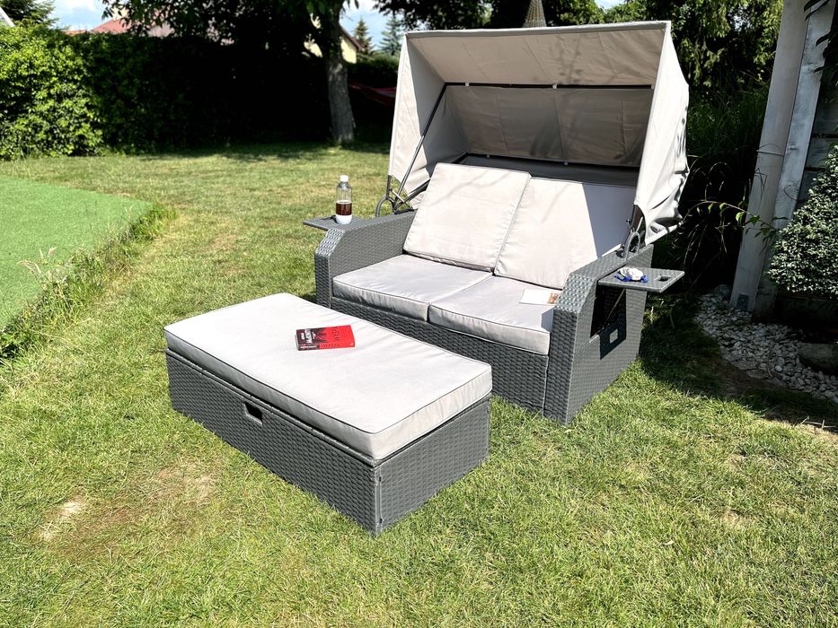 leżak leżanka CAPRI sofa pufa technorattan łóżko 2 kolory